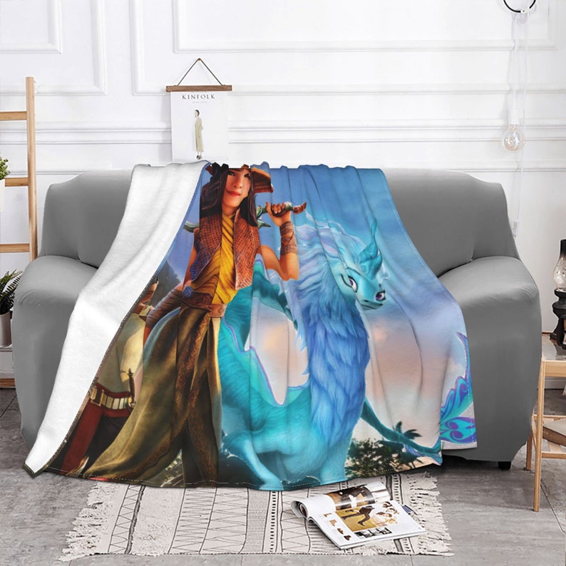 Disney Raya and the Last Dragon Sherpa Blanket - Personalized Disney Blankets for kids - Image 3