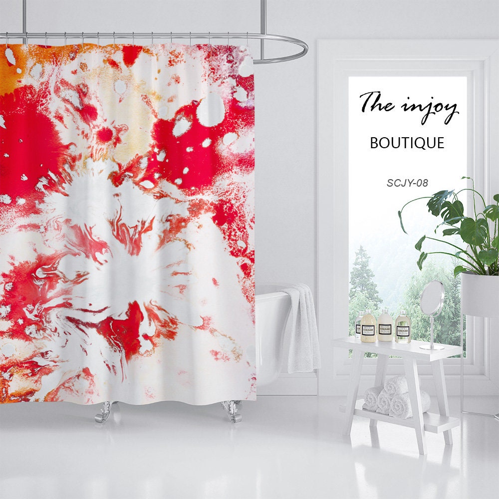 Disney Red Tie Dye Shower Curtain, Waterproof and Washable, with Custom Sizes for a Unique Bathroom Decor - Image 2