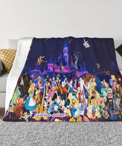 Disney Sherpa Blanket - Personalized Name and Design - Warm and Soft Gift for Kids and Adults