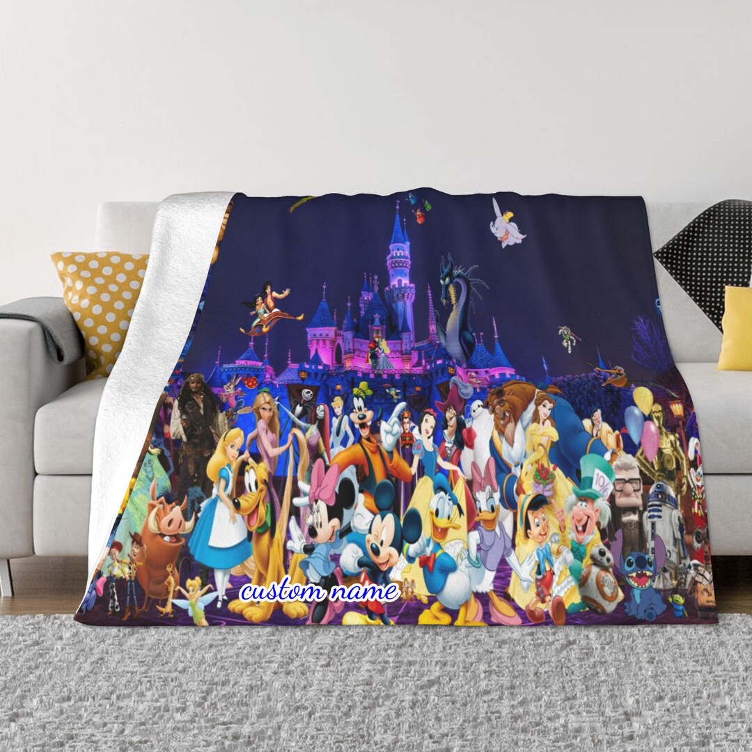Disney Sherpa Blanket - Personalized Name and Design - Warm and Soft Gift for Kids and Adults