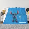 Disney Stitch Custom Name Printed 2-Layer Blanket - Soft Fleece Bedspread for Living Room, Bedroom or Sofa Covers