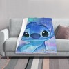 Disney Stitch Personalized Two Layers Blanket - Custom Name Printing Soft Fleece Bedspread for Living Room