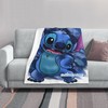 Disney Stitch Two Layers Blanket - Custom Name Printed Soft Fleece Bedspread for Christmas Gift or Home Decor