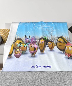 Disney The Chicken Squad Sherpa Blanket Custom Name Printed Blanket for Sofa and Bed