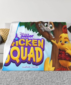 Disney The Chicken Squad Two Layers Blanket for Kids and Adults, Ideal for Camping and Living Room Decor