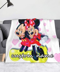 Disney Themed Personalized Name Baby Blanket for Nursery Decor