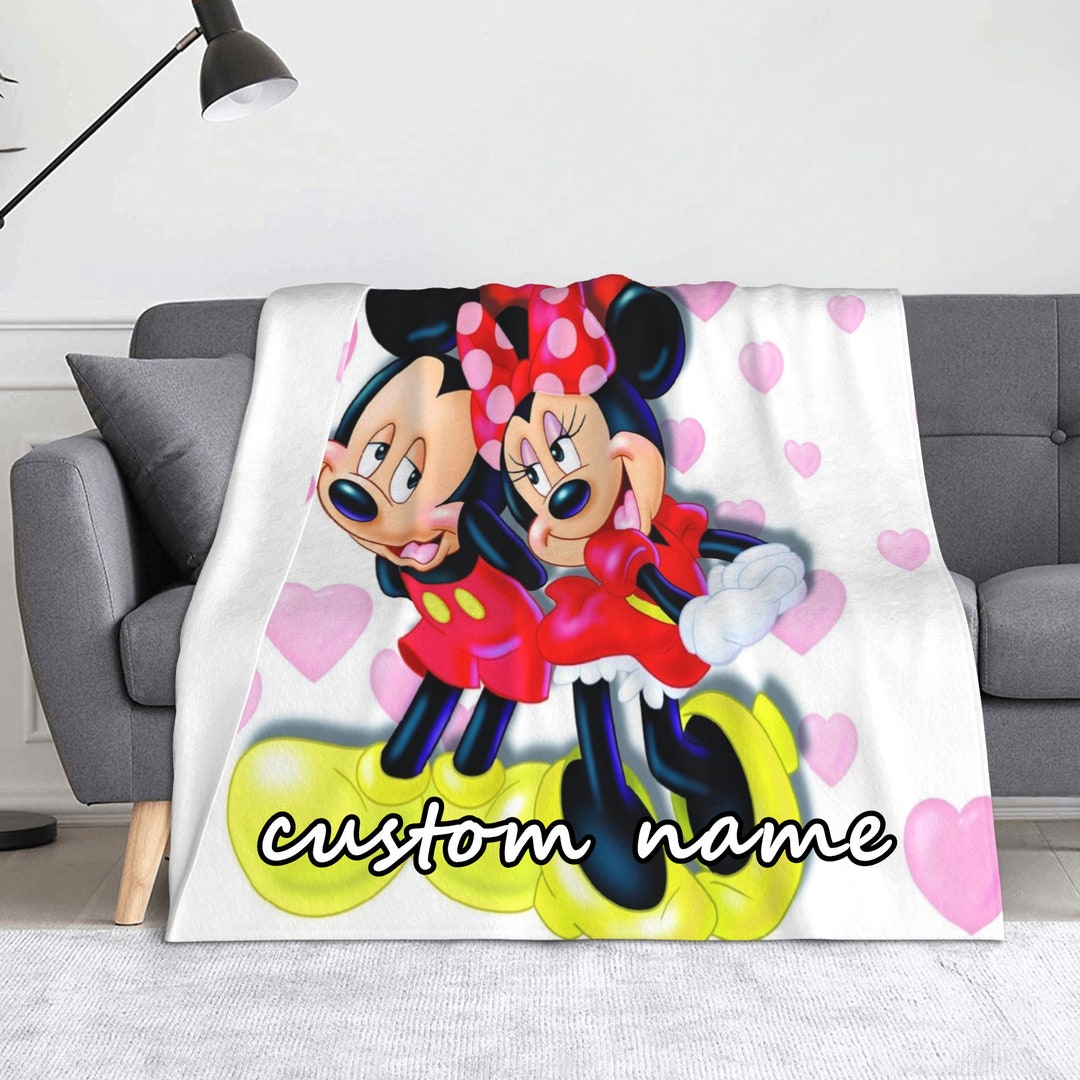 Disney Themed Personalized Name Baby Blanket for Nursery Decor