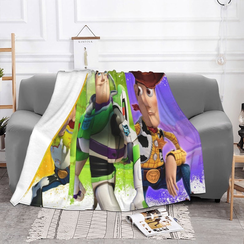 Disney Toy Story Two Layers Hive Printed Bedspread Sofa Covers Travel Camping Blanket - Image 3