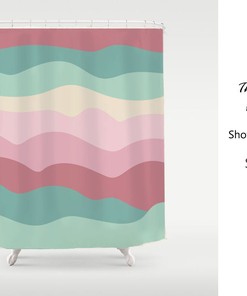 Disney Wavy Green Shower Curtain Waterproof for a Natural Touch, Extra Heavy Quality with Colorful Fabric