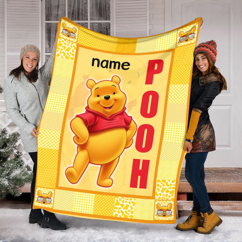 Disney Winnie The Pooh Fleece Blanket with Customization, Birthday Gifts, Christmas Gifts - Image 2