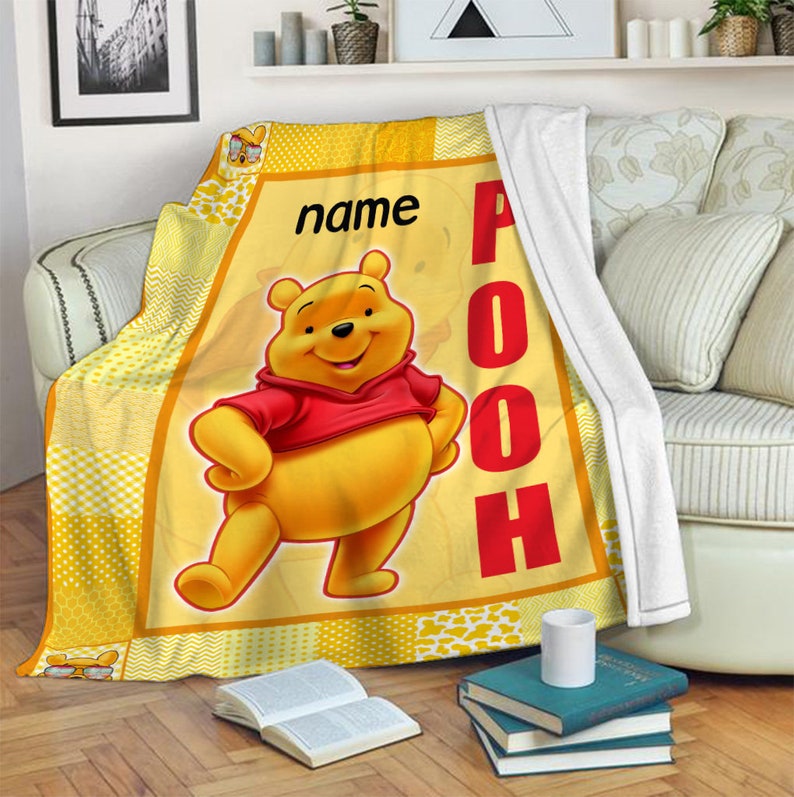 Disney Winnie The Pooh Fleece Blanket with Customization, Birthday Gifts, Christmas Gifts - Image 3