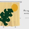 Disney Yellow Monstera Shower Curtain, Green Plant Design in Waterproof Fabric