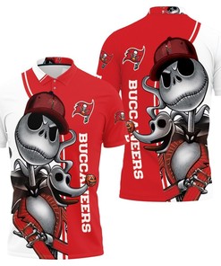 Display Your Love for the Tampa Bay Buccaneers with a Jack Skellington and Zero 3D All Over Print Polo Shirt