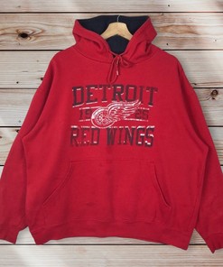 Distress Vintage Style Nhl Detroit Red Wings Pullover Hoodie Sweater Pullover