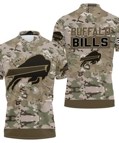 Do game day right with a Camo Pattern 3D Jersey Polo Shirt featuring the Buffalo Bills