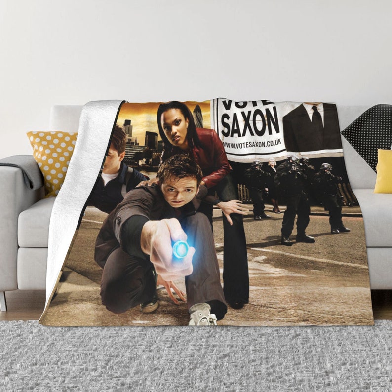 Doctor Who Custom Name Double Layer Blanket for Kids and Adults, Christmas Bedroom Decor Gifts - Image 3