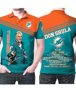 Don Shula Miami Dolphins NFL American Football Team Logo 3D Designed Allover Gift for Fans Polo Shirt