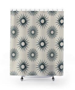 Dorm Room and Bathroom Decor Shower Curtain with Boho Contemporary Print, 71 x 71 inch Curtain, Bathing in Style