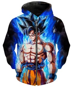 Dragon Ball Super Ultra Instinct Zip Up Hoodie in 3D Print