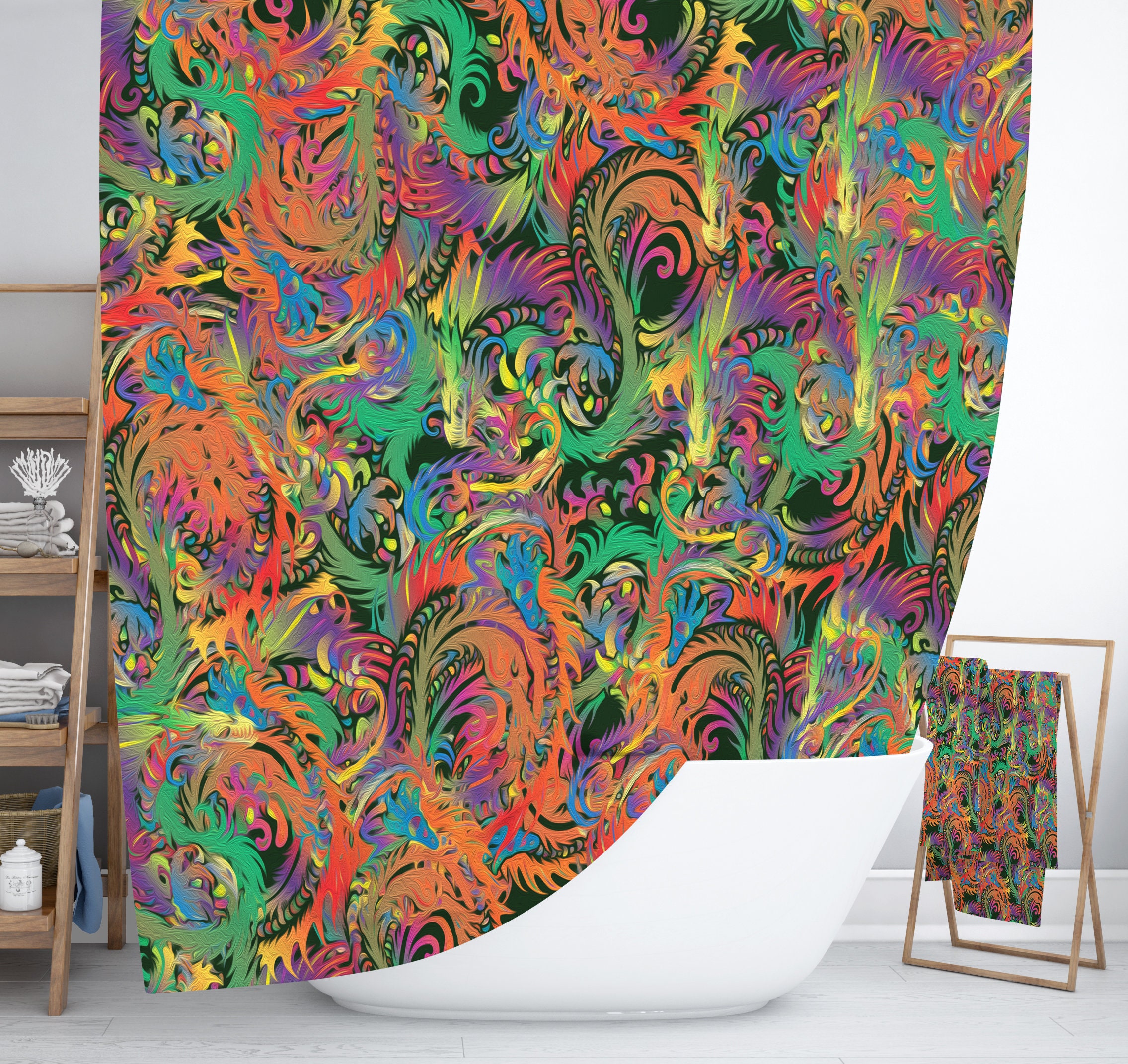 Dragon Claw Abstract Shower Curtain with Fantasy and Creative Touch