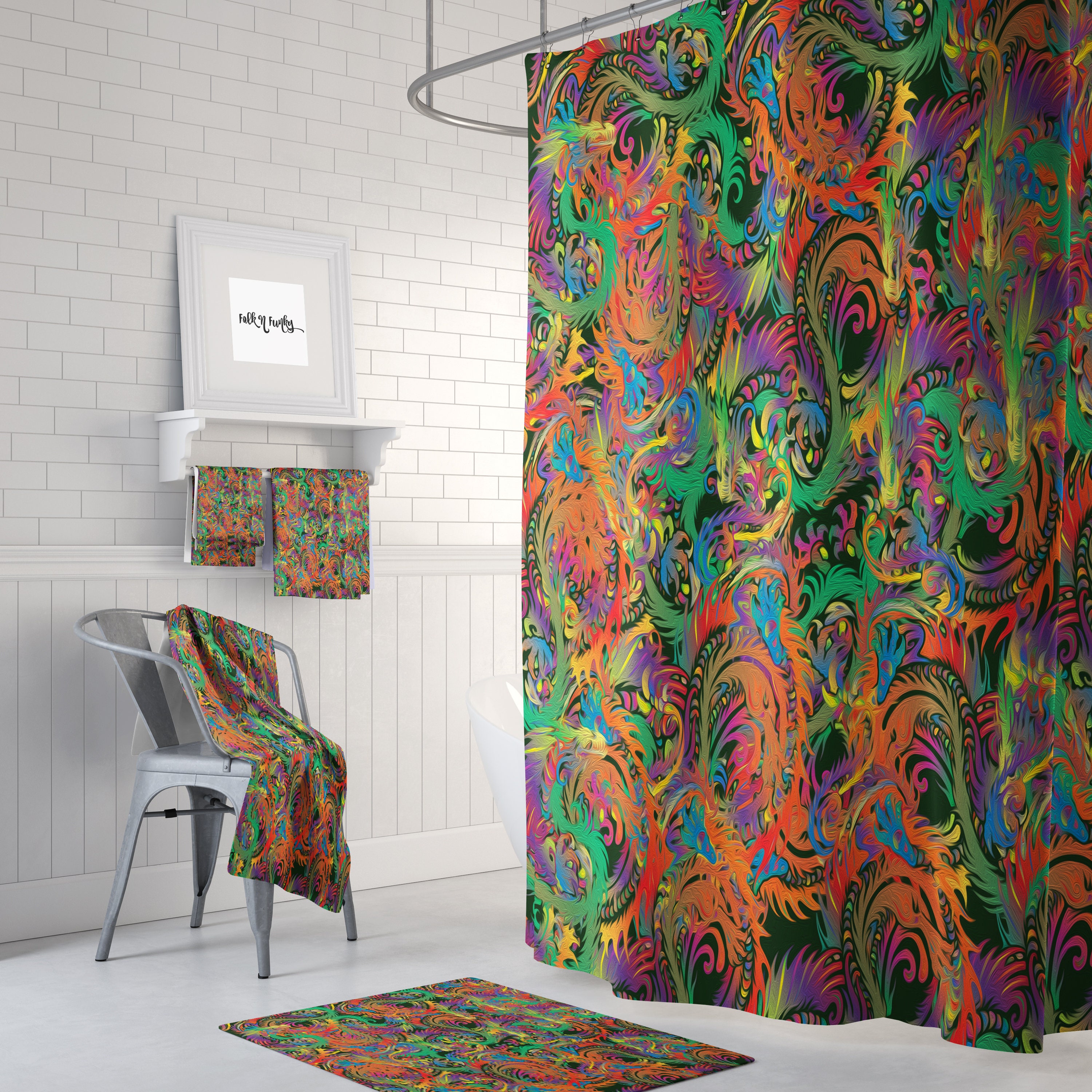 Dragon Claw Abstract Shower Curtain with Fantasy and Creative Touch - Image 2