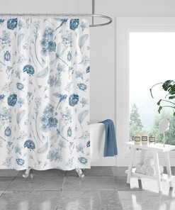 Dragonfly and Floral Shower Curtain - Beautiful Bath Curtain-Loving Bathroom Decor