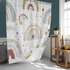 Dreamy Rainbow Shower Curtain | Nordic Sky Clouds Stars | Home Bathroom Decor | Colorful Theme | Gift for Kids