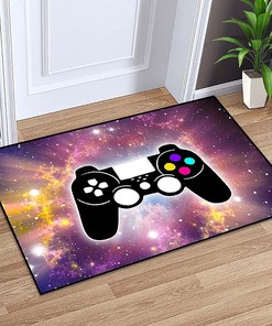 Dreamy Starry Sky T-Shirt, Hoodie, and Sweatshirt Area Rugs for Boys' Bedrooms, Gamepad Controller Printed Large Carpets for Living Room Decor