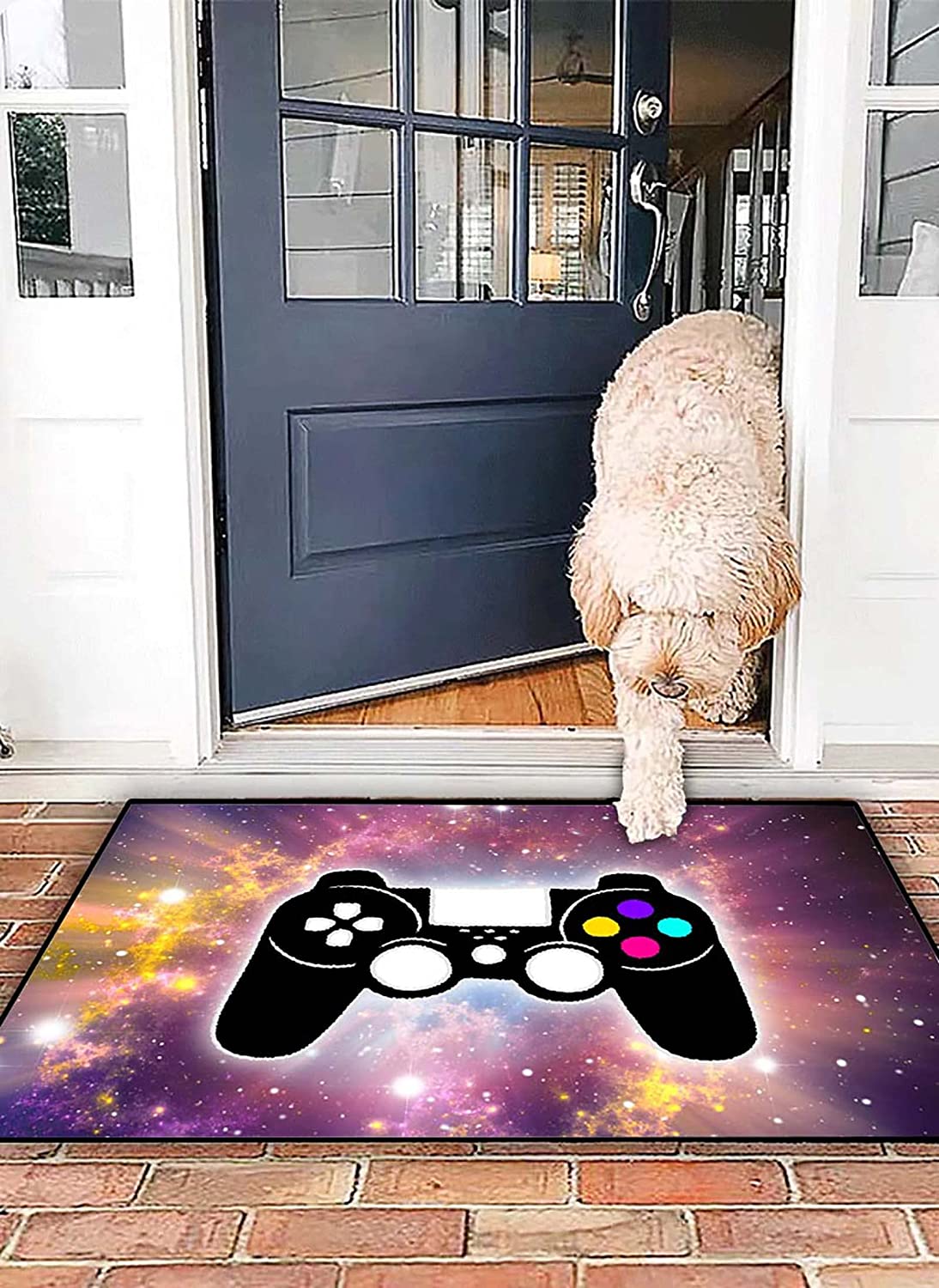 Dreamy Starry Sky T-Shirt, Hoodie, and Sweatshirt Area Rugs for Boys' Bedrooms, Gamepad Controller Printed Large Carpets for Living Room Decor - Image 2