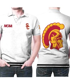 Dress in Style with USC Trojans Classic White with Mascot Logo 3D All Over Print Polo Shirt