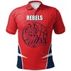 Dress to Impress with the NCAA Ole Miss Rebels Red and Blue Polo Shirt with Breathable Fabric