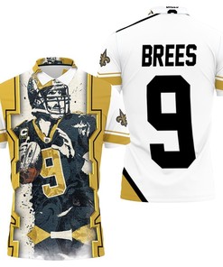 Drew Brees Saints Painted All Over Polo Shirt - 3D T-Shirt with Breathable Fabric and Athleisure Collar
