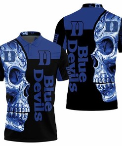 Duke Blue Devils NCAA Skull 3D All Over Print Polo Shirt - All Over Print Polo T-Shirt with 3D Printed Design