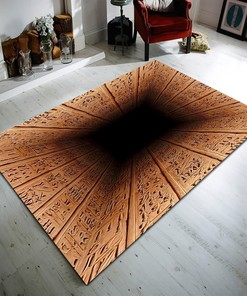 Durable Anti-Slip Floor Mat with 3D Vortex Illusions in Black and White Plaid: A Sleek and Sophisticated Area Rug