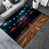 Durable Basketball Court Area Rug for Boys' Room - Printed Design with Non-Slip Rubber Backing