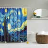 Dutch Painter Starry Night Moon Shower Curtain | Famous Oil Painting Blue Night Bathroom Curtain