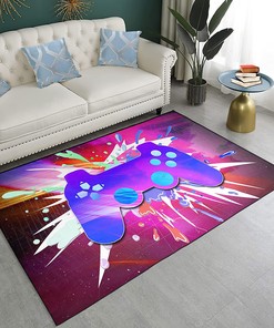 Dynamic Cool Pattern Game Rug - 3D Non-Slip Gamer Carpet Decor