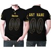 Dynamic Look for Pittsburgh Steelers Fans with Any Name Black Golden Edition Jersey Polo Shirt in 3D