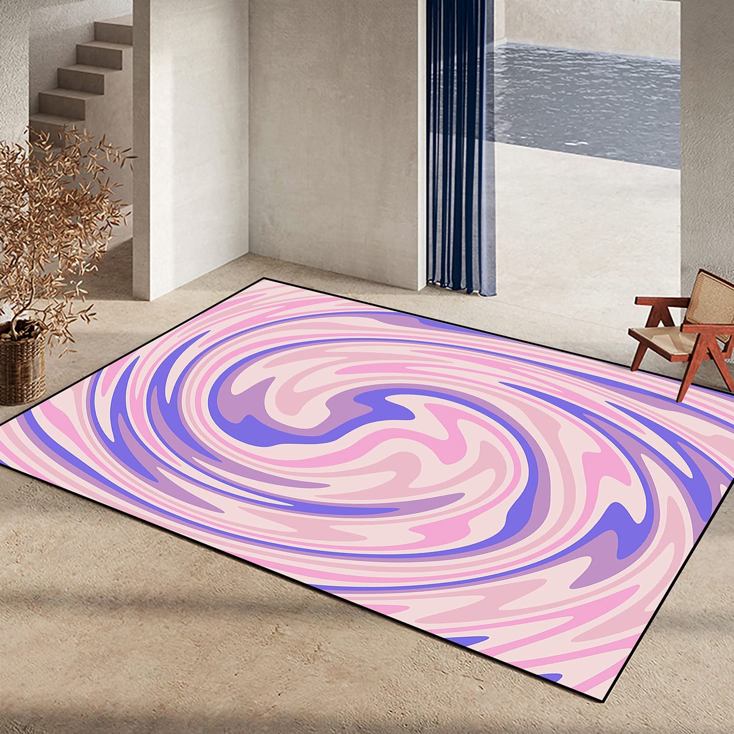 EPONGEKIT Area Rug - Indoor Outdoor Living Room Kids Room Home Decor Doormat Yoga Mat Patio in 70s Style