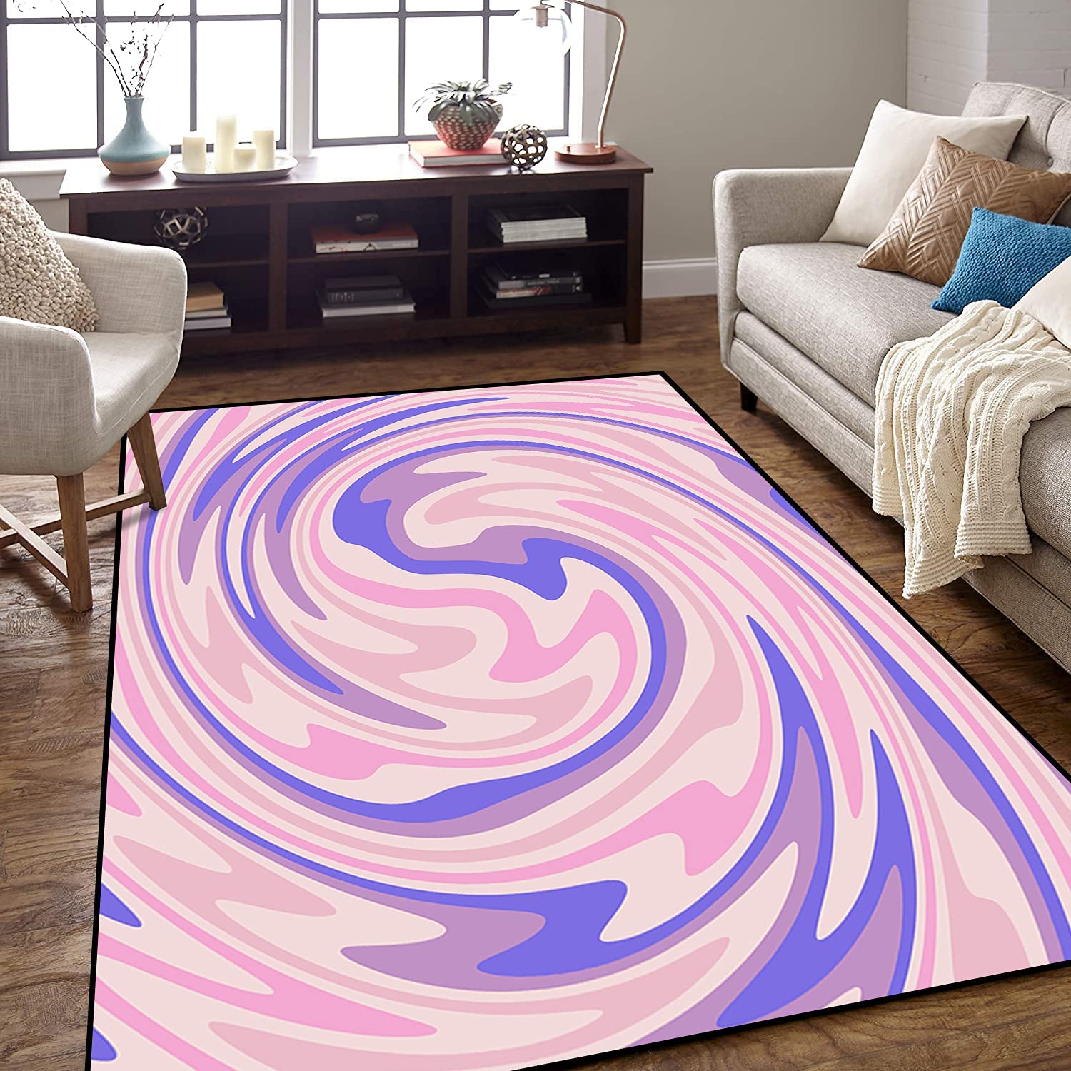 EPONGEKIT Area Rug - Indoor Outdoor Living Room Kids Room Home Decor Doormat Yoga Mat Patio in 70s Style - Image 2