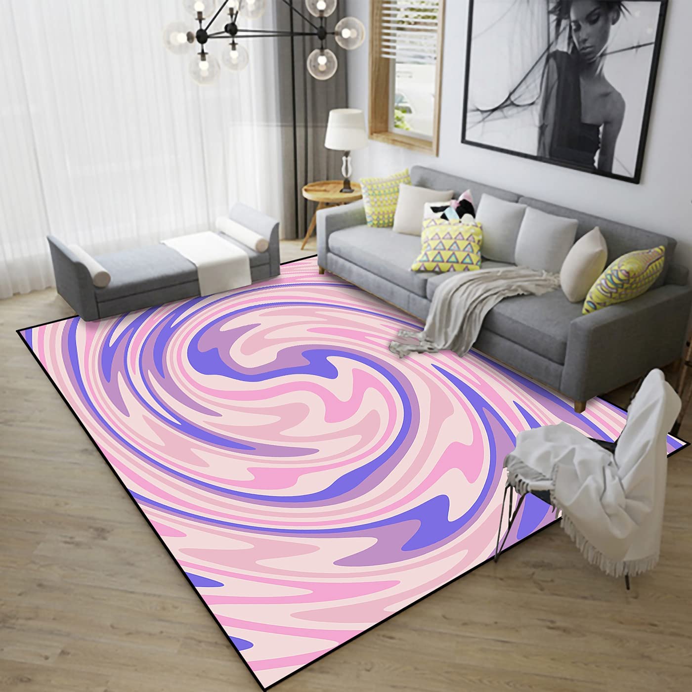 EPONGEKIT Area Rug - Indoor Outdoor Living Room Kids Room Home Decor Doormat Yoga Mat Patio in 70s Style - Image 3
