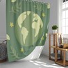 Earth Day Shower Curtain | Floral Globe Map | Linen Bathroom Curtain| Unique Shower Curtains