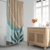 Earth Tone Mid Century Modern Shower Curtain - Scandinavian Abstract Minimalist Design for Contemporary Bath Decor