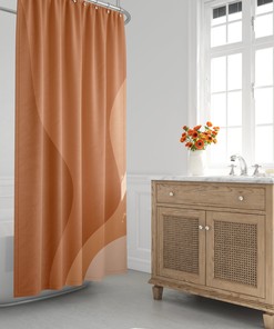 Earth Tone Scandinavian Abstract Shower Curtain - Minimalist Mid Century Modern and Contemporary Decor