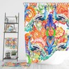 Eclectic Peacock Feather Shower Curtain Set with Elegant Bath Decor