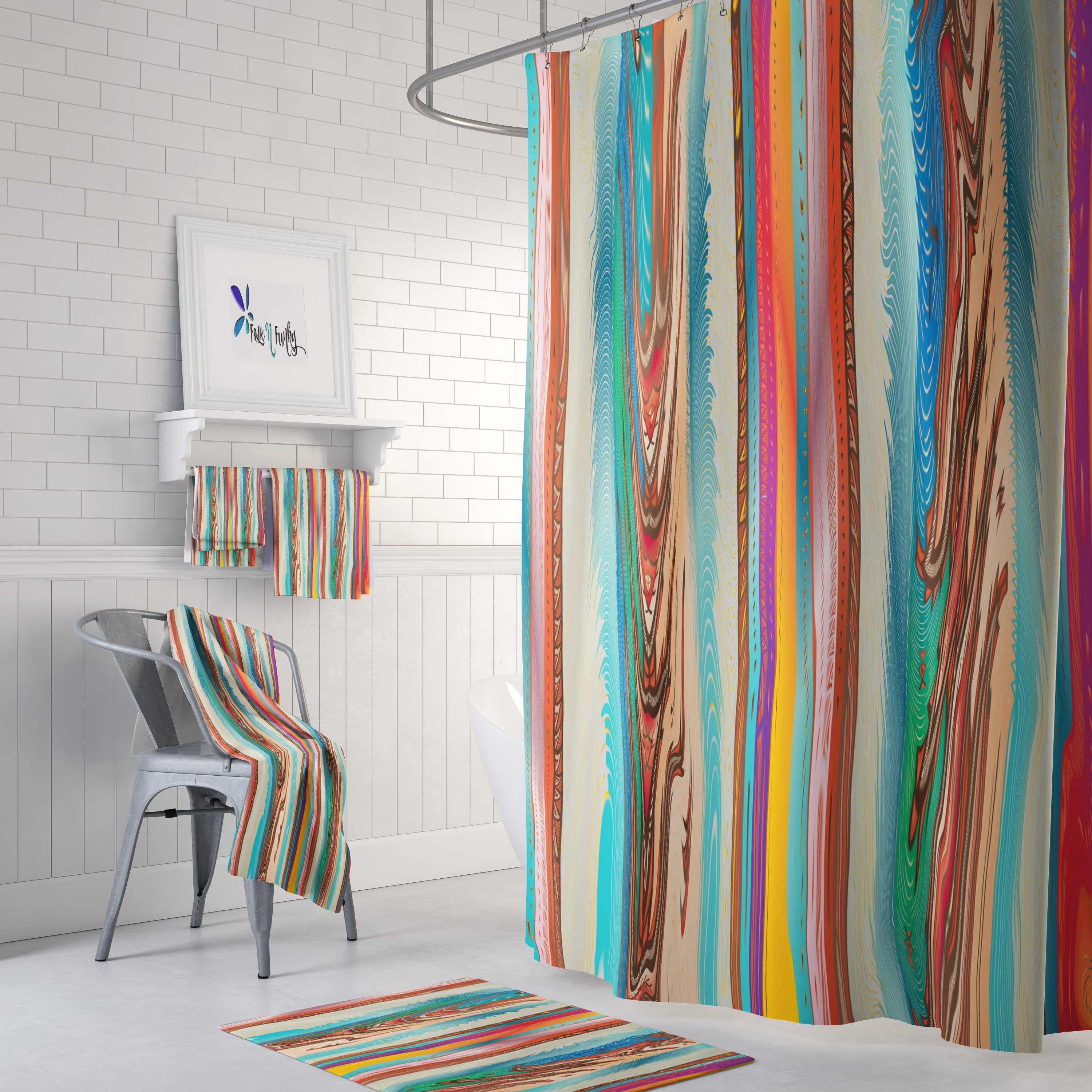Eclectic Soul Shower Curtain Set with Unique Bath Decor