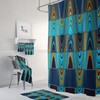 Eclectic Wave Shower Curtain, Blue Boho Bathroom Decor with Shower Curtains Decorative Print