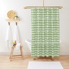 Eco-Friendly Green Minimalist Shower Curtain with Abstract Art Design - Waterproof and Extra Durable, Includes Hooks