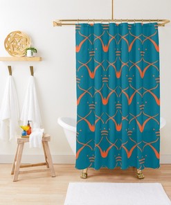 Eco-Friendly Minimalist Shower Curtain with Abstract Art Design - Trendy Earth Tones, Waterproof and Includes Hooks