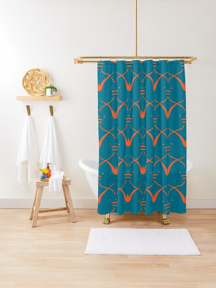 Eco-Friendly Minimalist Shower Curtain with Abstract Art Design - Trendy Earth Tones, Waterproof and Includes Hooks - Image 2